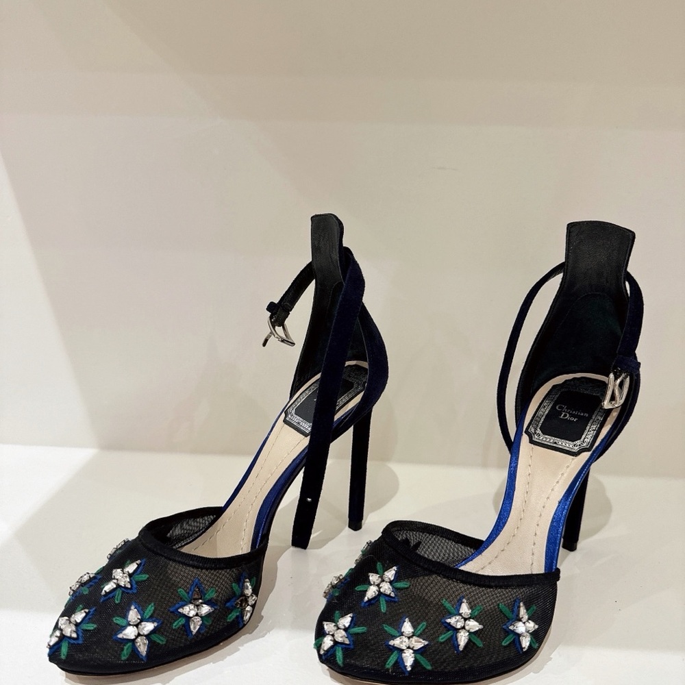 Christian Dior Floral Print Mesh
Accents D'Orsay Pumps